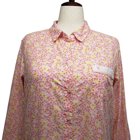 Victoria Secret Mayfair Sleepshirt Sz L Ditsy Floral Pocket Intimates Sleepwear - Picture 4 of 11